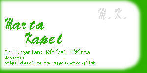 marta kapel business card